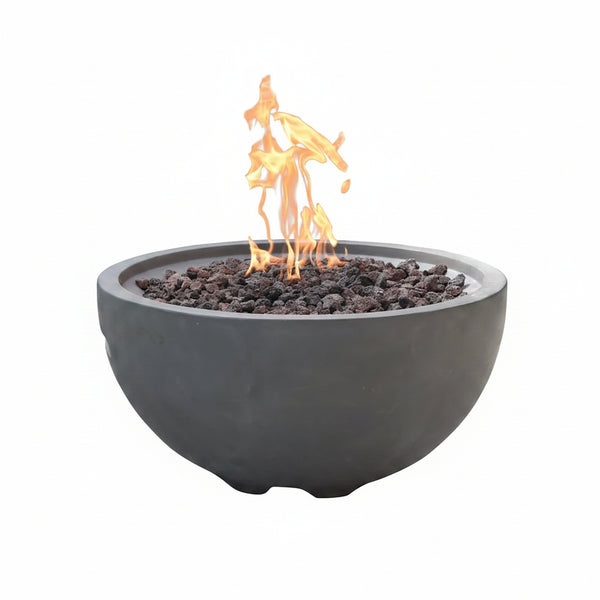 Nantucket Concrete Fire Pit 26" X 26" Patio Firepit Includes Lava Rocks Modern Fire Pits & Outdoor Fireplaces for Garden, Deck, Indoor & Outdoor Heating